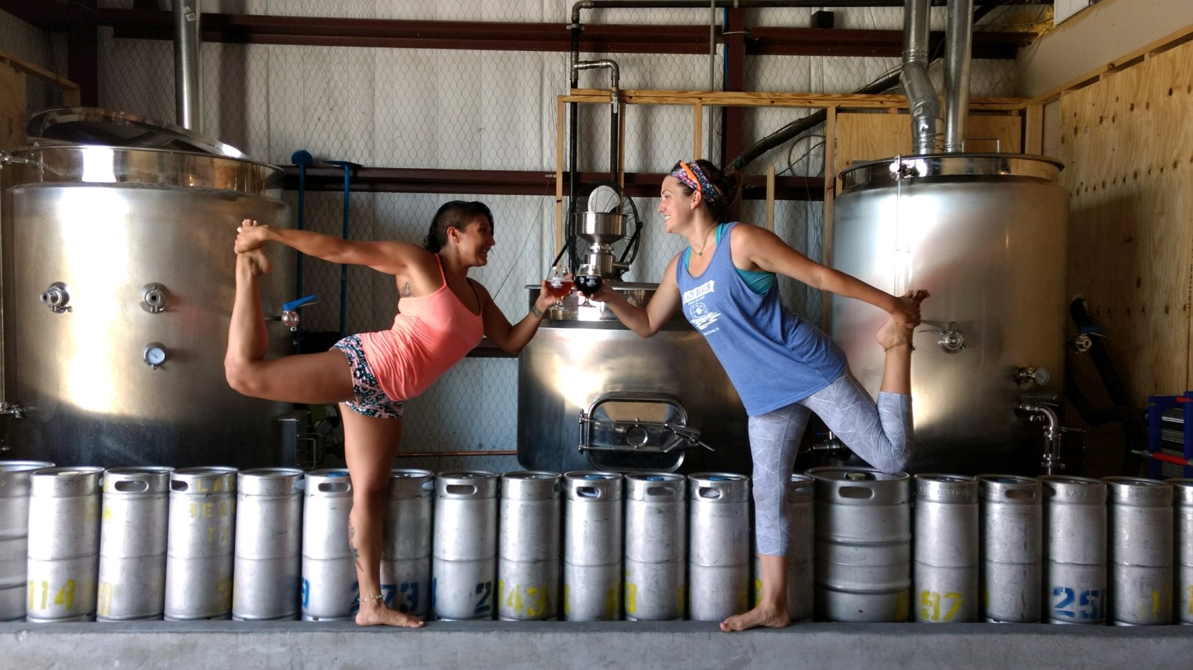 Beer Yoga pose
