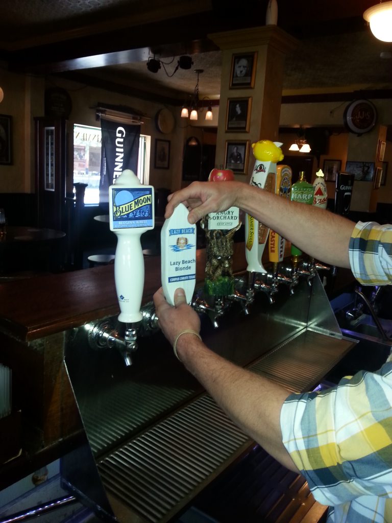 Lazy Beach Blonde tap handle being added