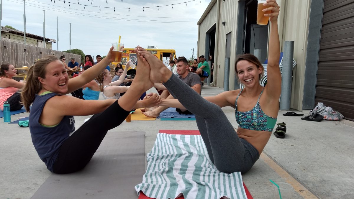 Lazy Beach Beer Yoga