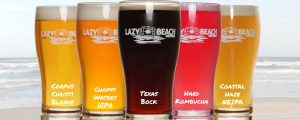 Lazy Beach Core Beer Lineup - Corpus Christi Blonde, Choppy Waters DIPA, Texas Bock, Hard Kombucha, Coastal Haze